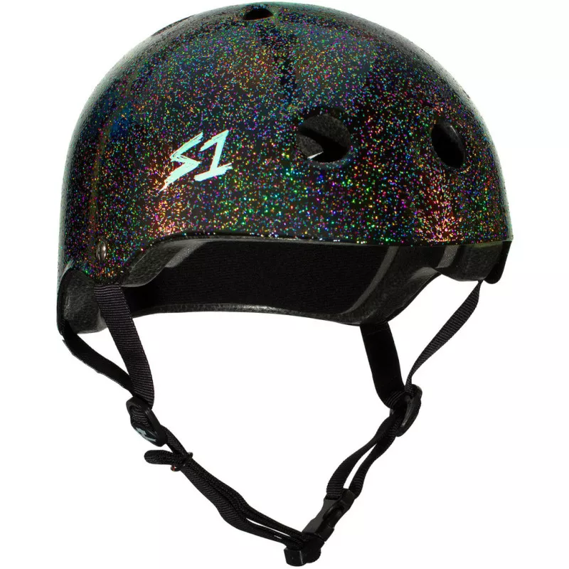 Skateboard-Helm S-One Lifer Black Gloss Glitter 2024 